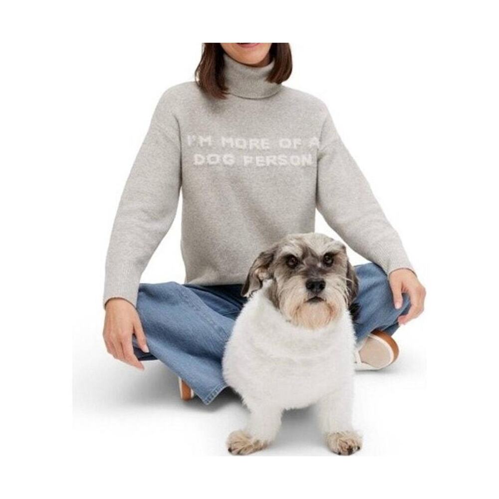 Target Cuddle Collab turtleneck sweater featuring "I'M MORE OF A DOG PERSON"